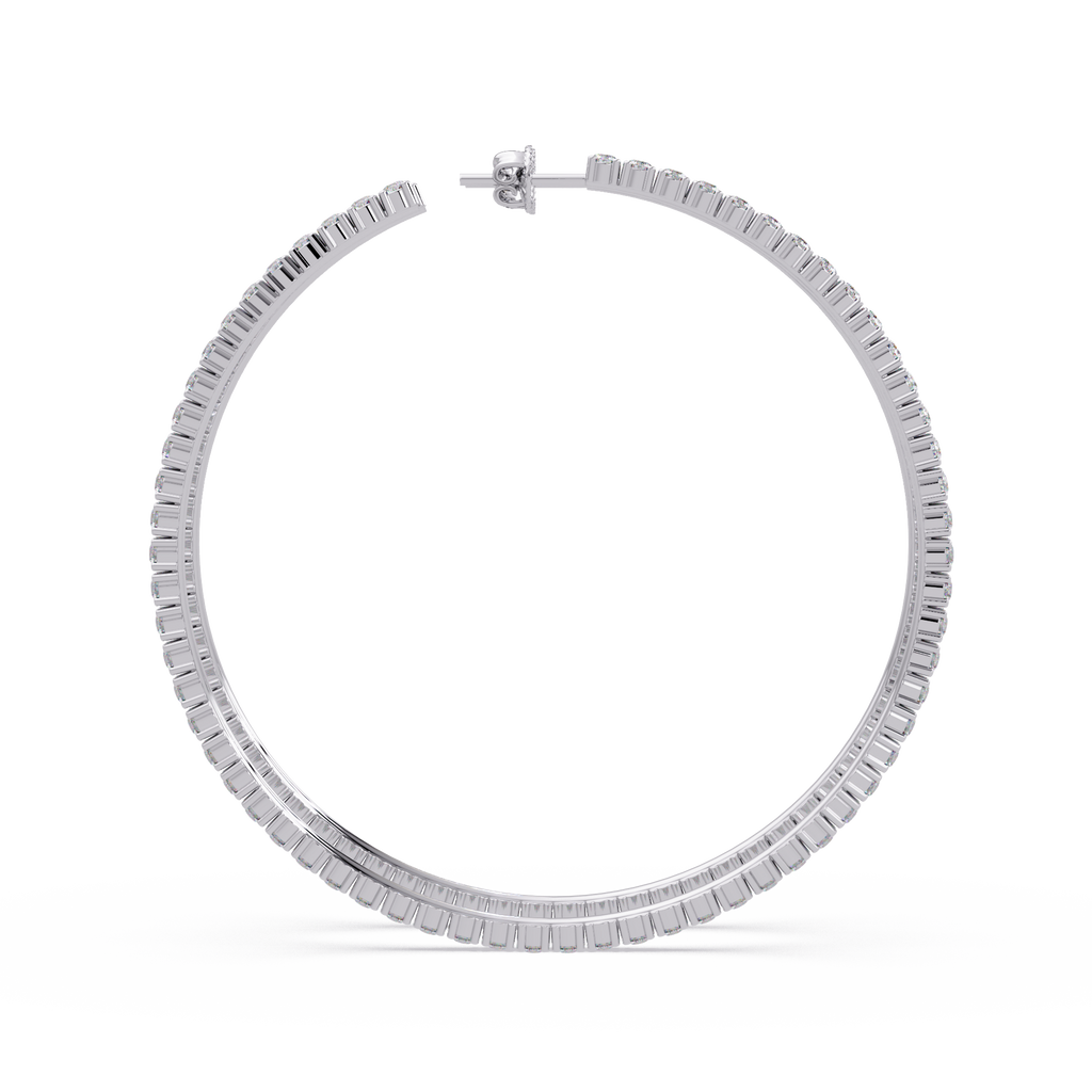 Classic Inside-Out Round Diamond Hoop Earrings