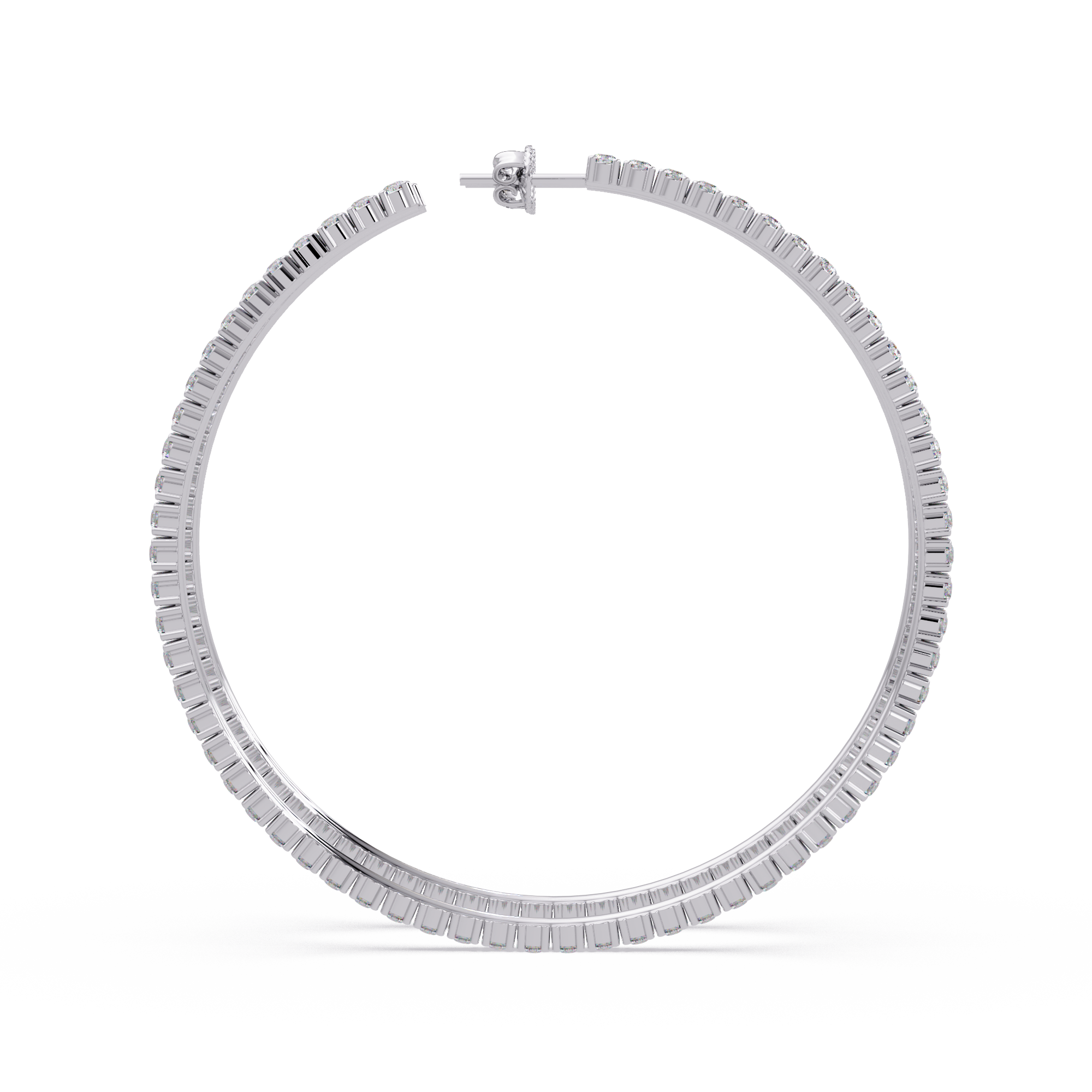Classic Inside-Out Round Diamond Hoop Earrings