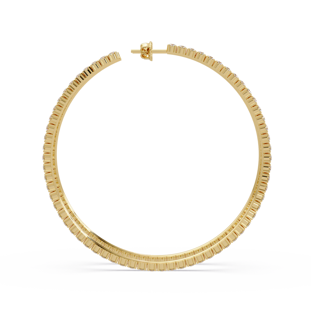 Classic Inside-Out Round Diamond Hoop Earrings