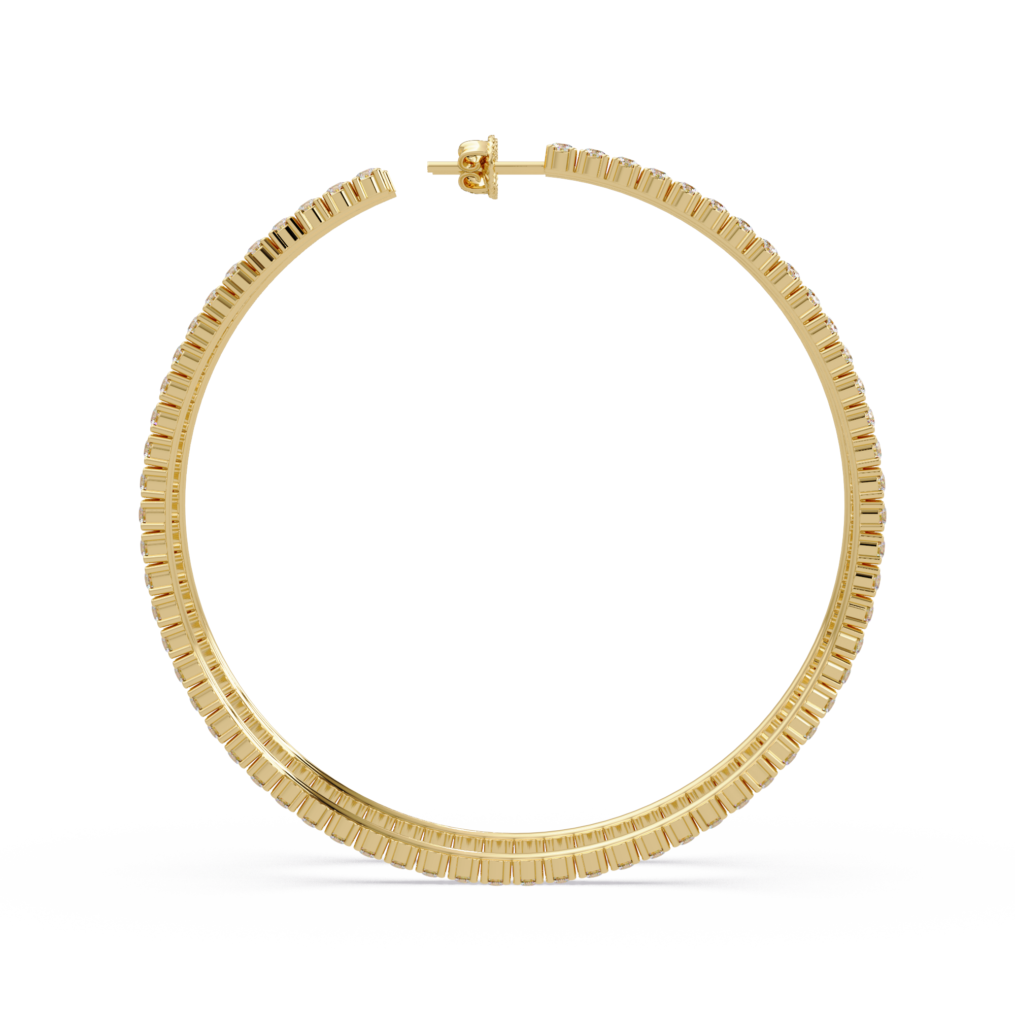 Classic Inside-Out Round Diamond Hoop Earrings