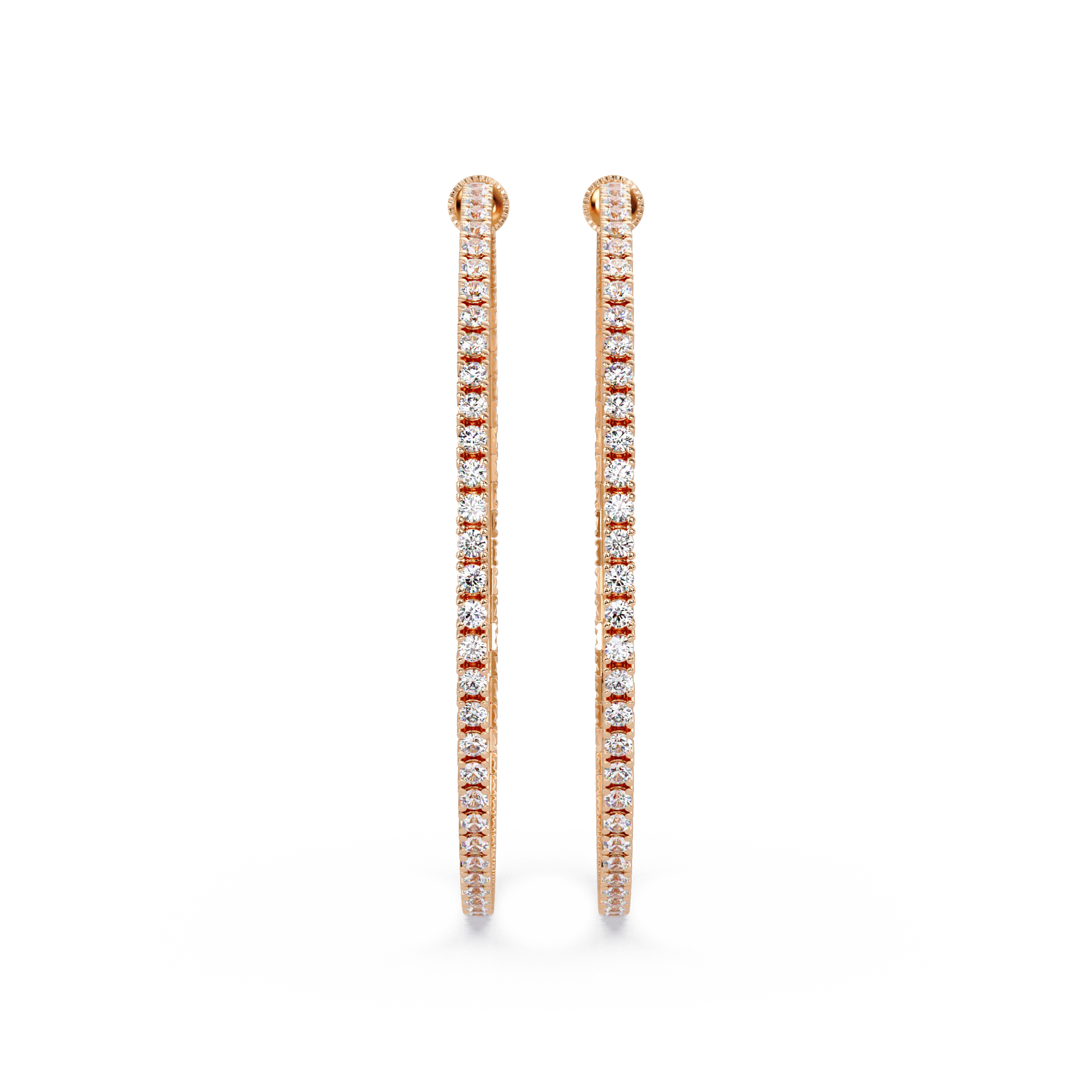 Classic Inside-Out Round Diamond Hoop Earrings