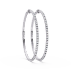 Classic Inside-Out Round Diamond Hoop Earrings