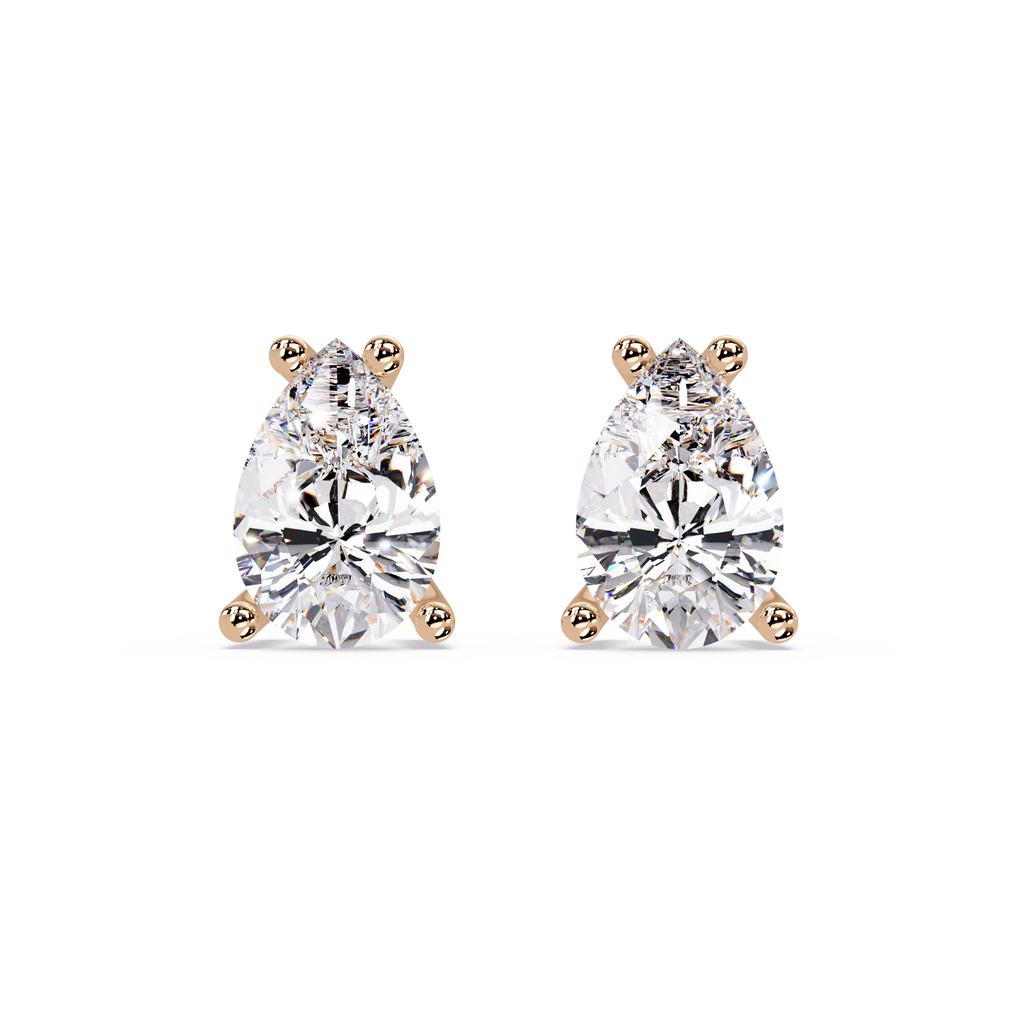 Classic Pear Cut Diamond Stud Earrings