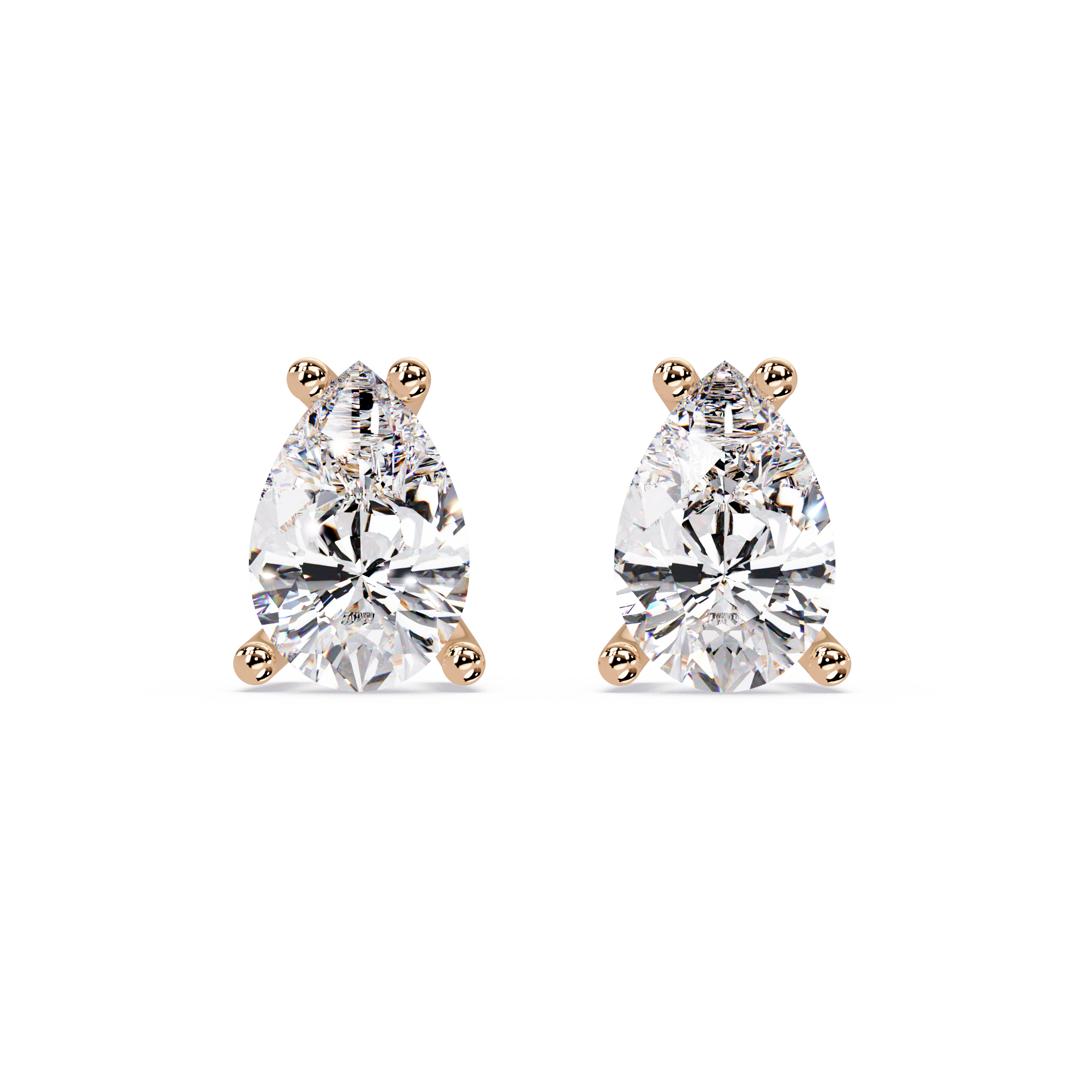 Classic Pear Cut Diamond Stud Earrings
