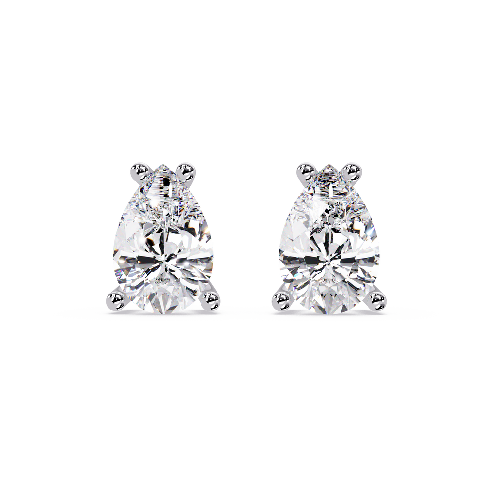Classic Pear Cut Diamond Stud Earrings