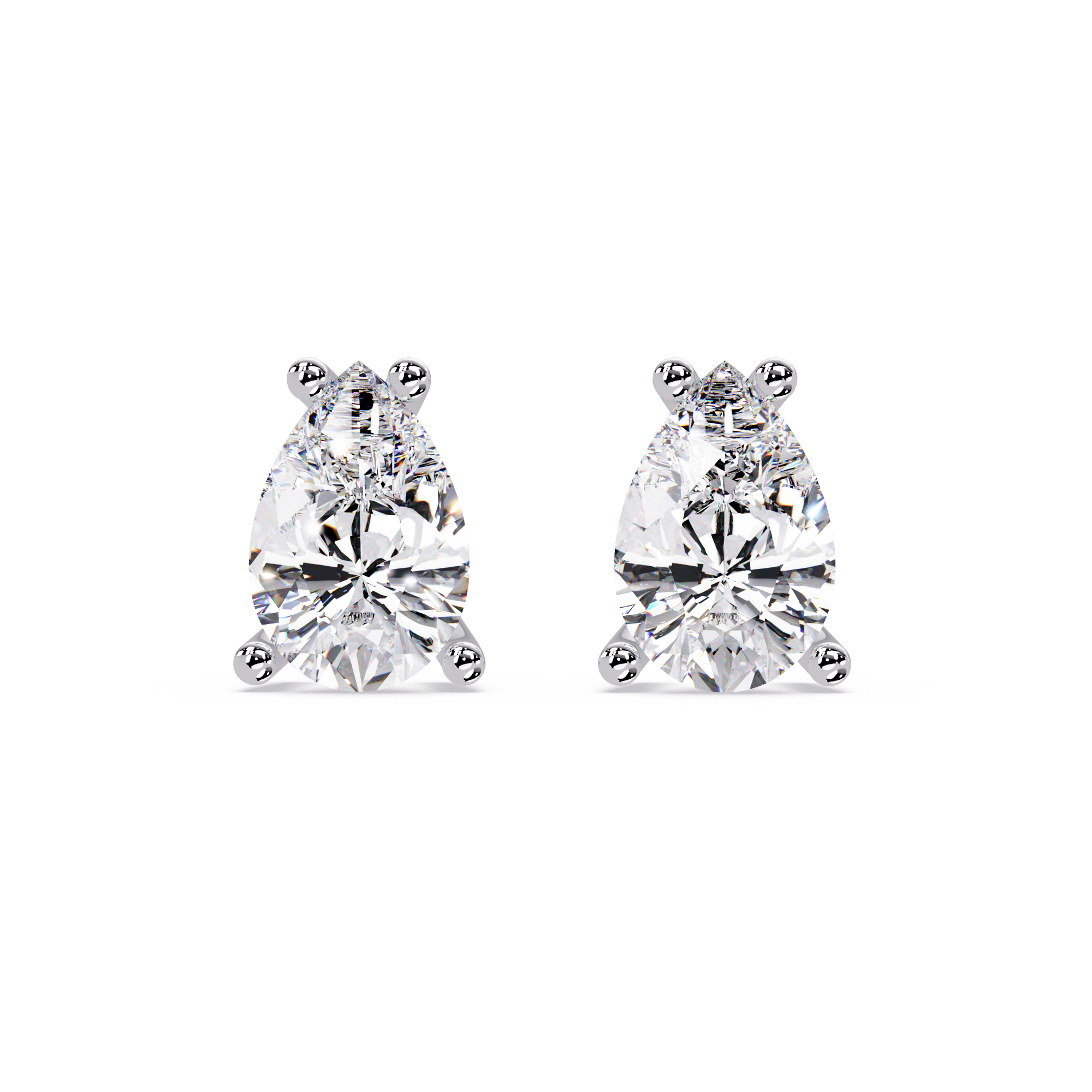 Classic Pear Cut Diamond Stud Earrings