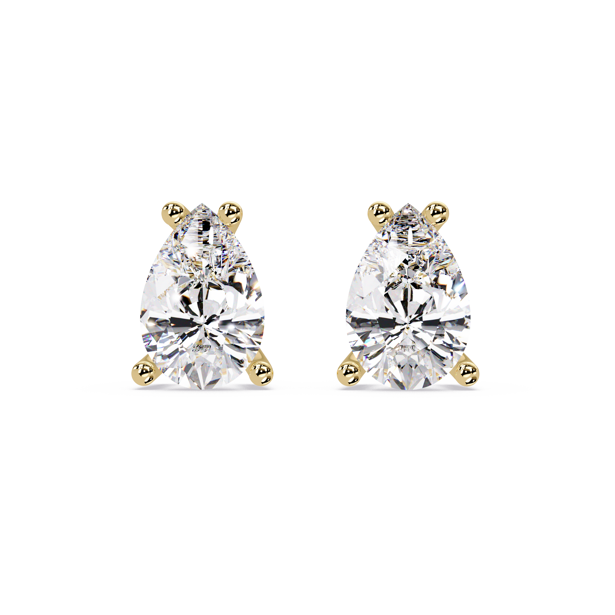 Classic Pear Cut Diamond Stud Earrings