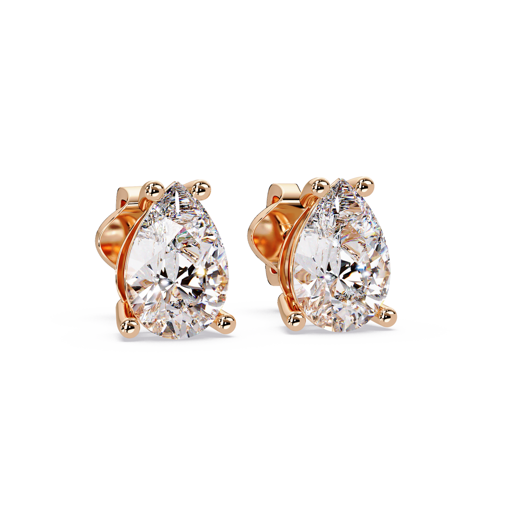 Classic Pear Cut Diamond Stud Earrings