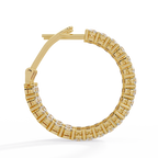 Round Brilliant Lab Grown Diamond Halo Hoop Earrings