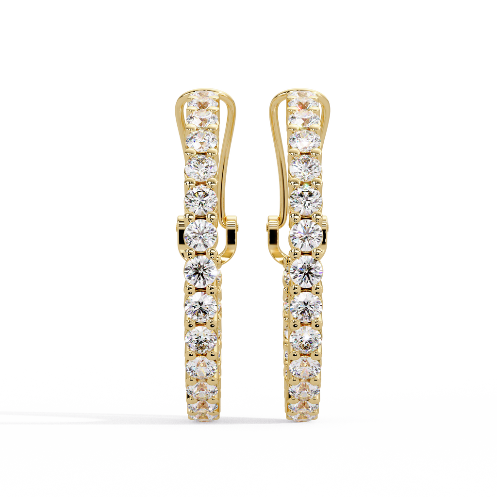 Round Brilliant Lab Grown Diamond Halo Hoop Earrings