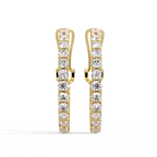 Round Brilliant Lab Grown Diamond Halo Hoop Earrings