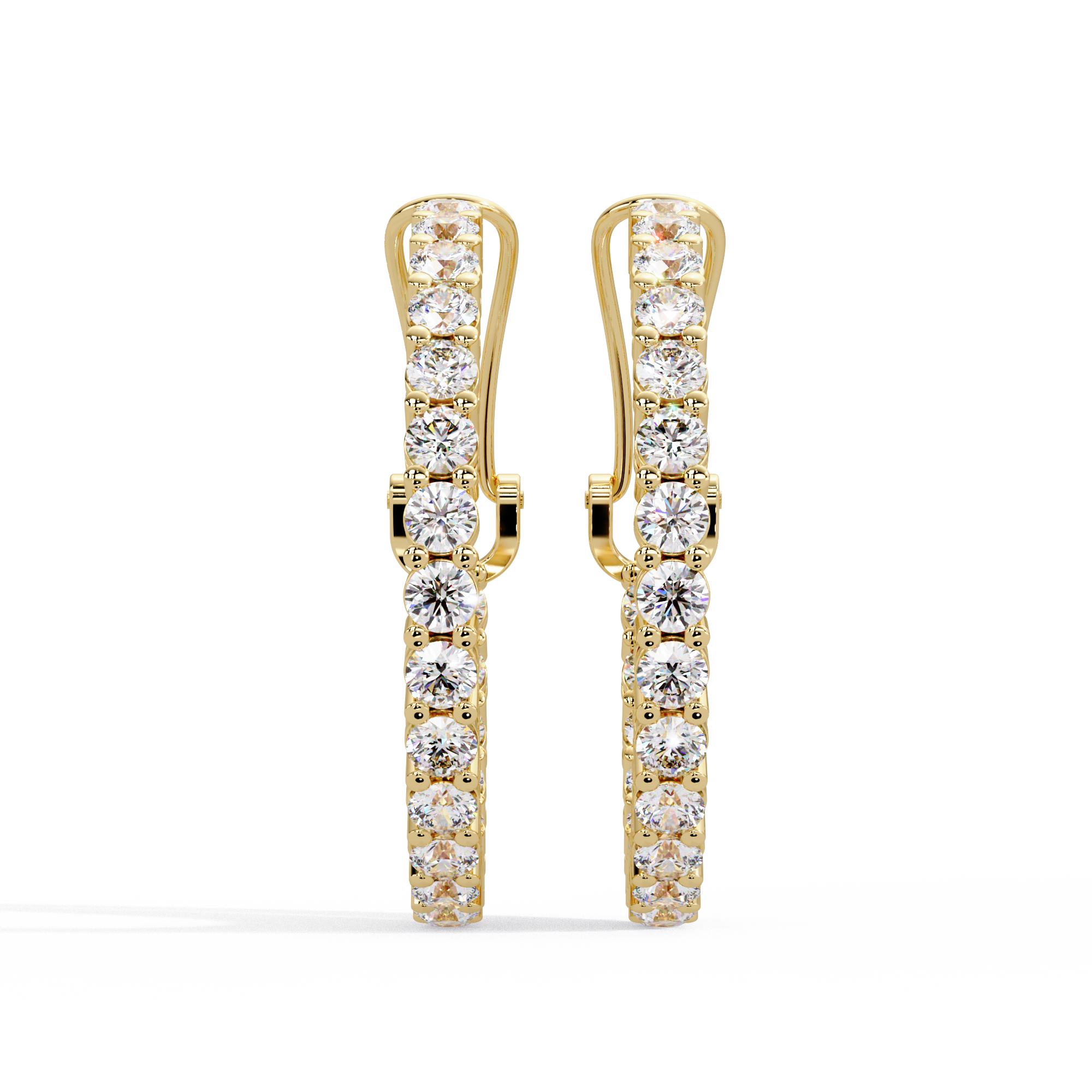 Round Brilliant Lab Grown Diamond Halo Hoop Earrings