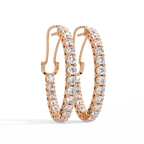 Round Brilliant Lab Grown Diamond Halo Hoop Earrings