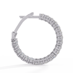 Round Brilliant Lab Grown Diamond Halo Hoop Earrings