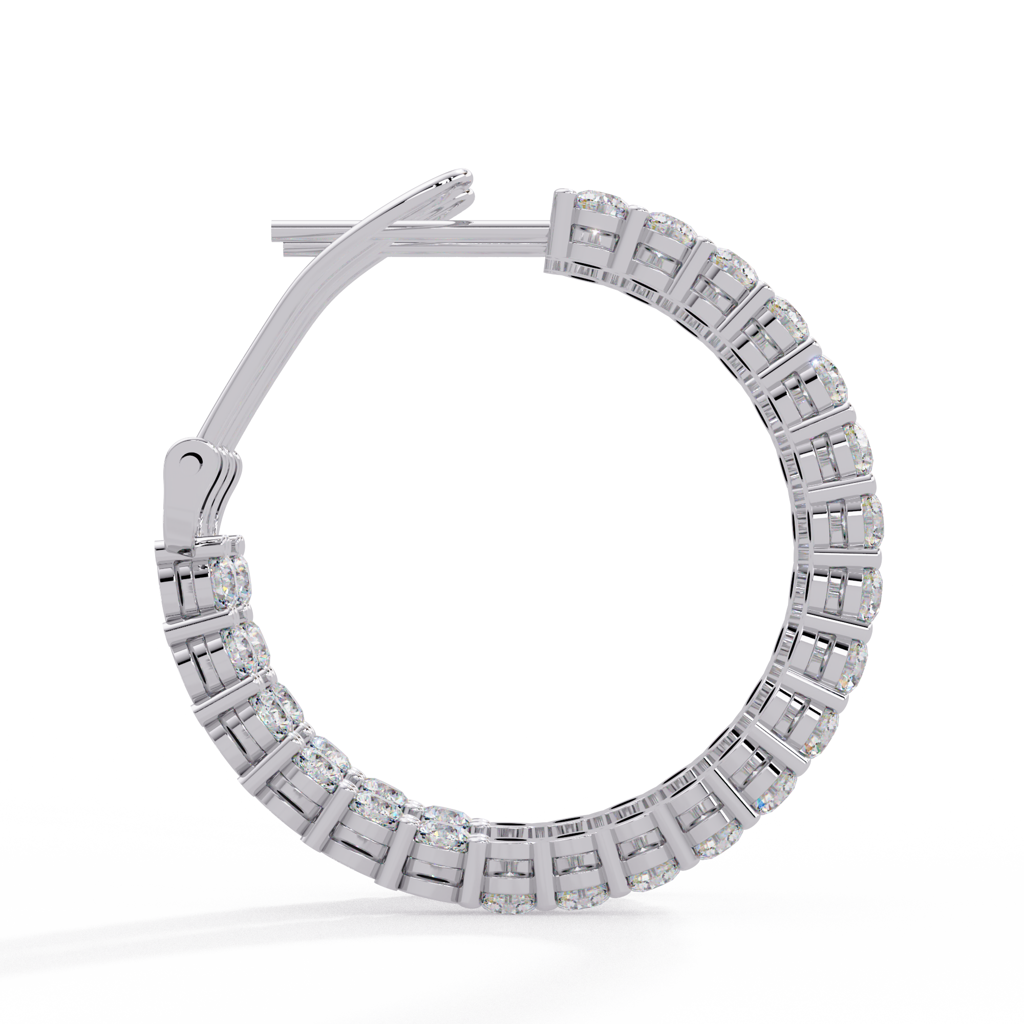 Round Brilliant Lab Grown Diamond Halo Hoop Earrings