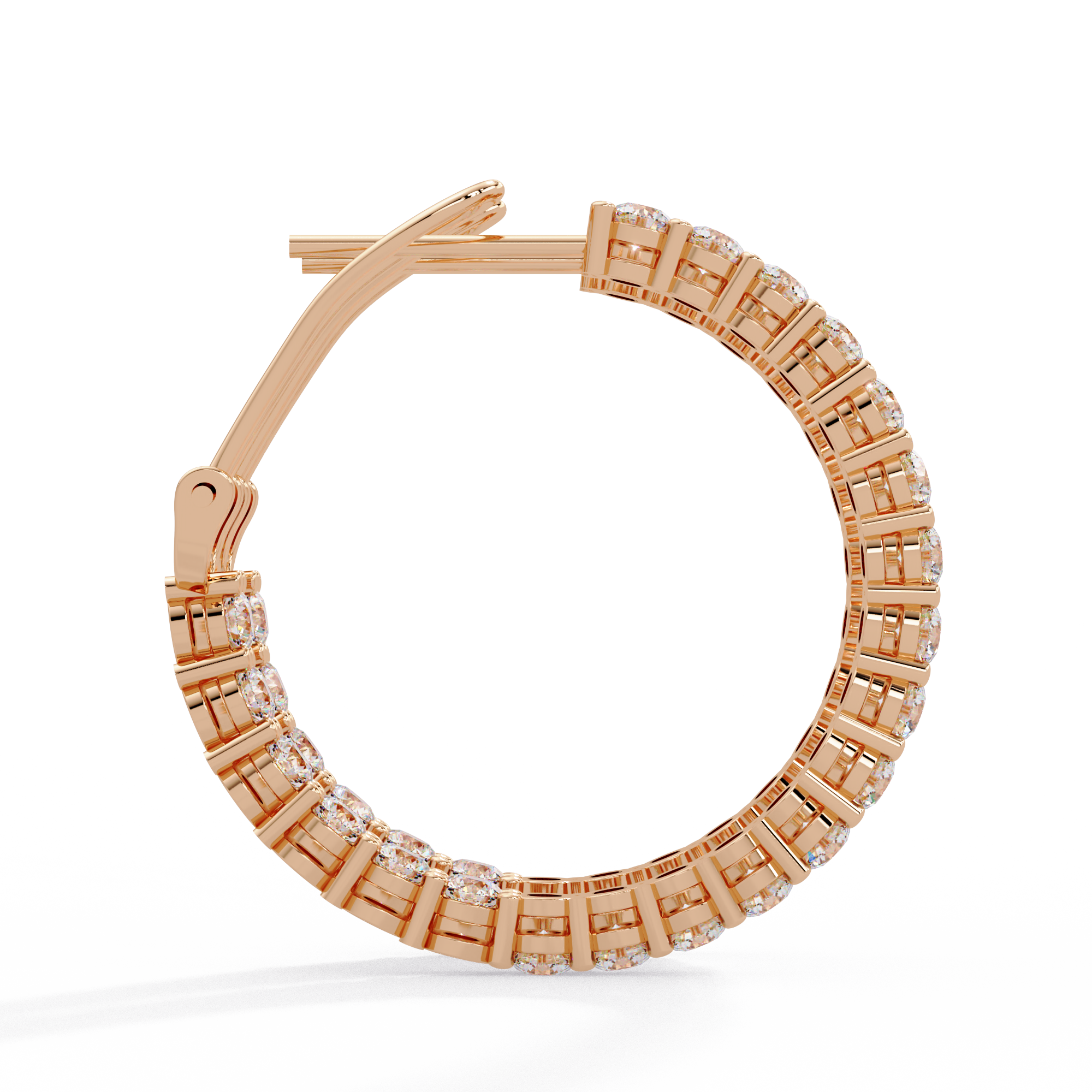 Round Brilliant Lab Grown Diamond Halo Hoop Earrings