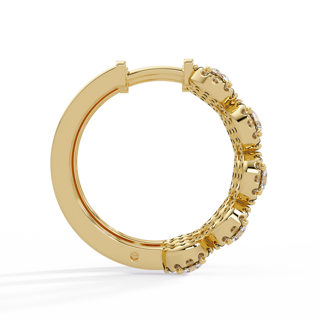 Round Brilliant Lab Grown Diamond Halo Hoop Earrings