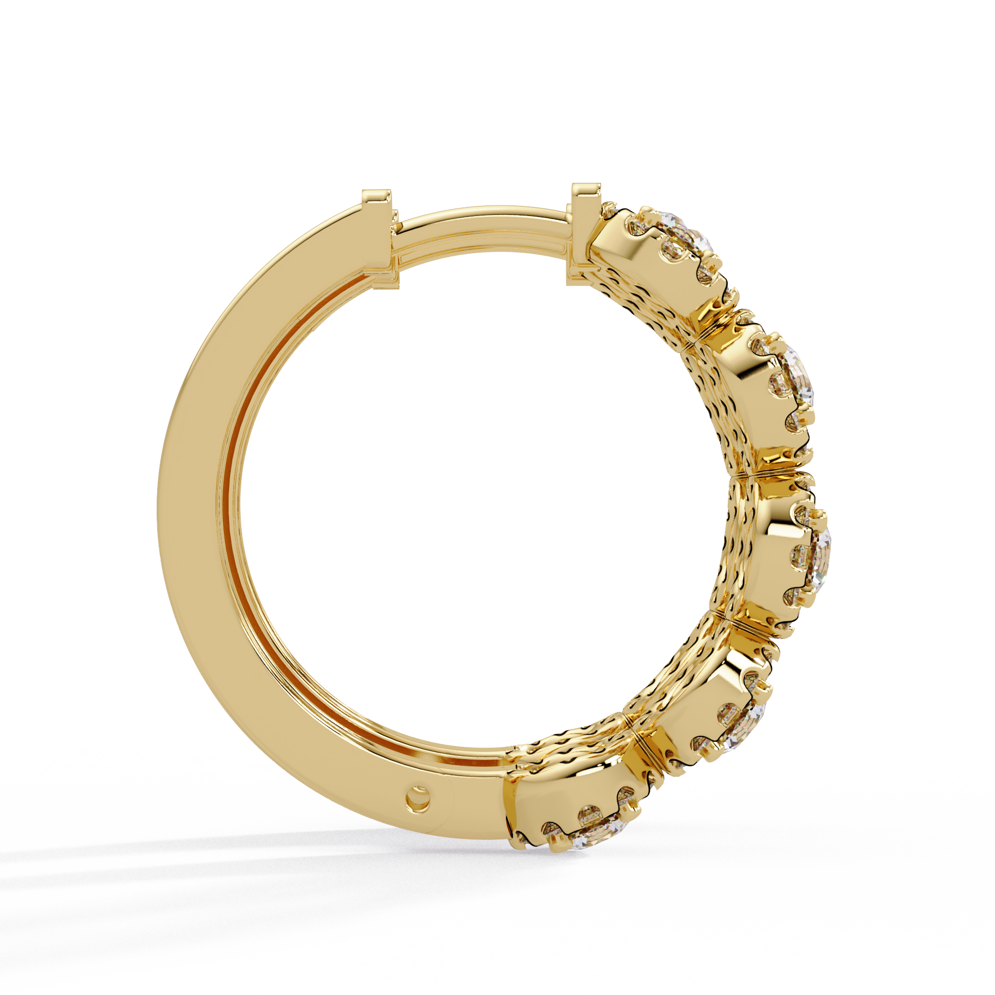 Round Brilliant Lab Grown Diamond Halo Hoop Earrings