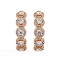 Round Brilliant Lab Grown Diamond Halo Hoop Earrings