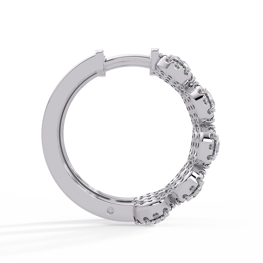 Round Brilliant Lab Grown Diamond Halo Hoop Earrings