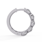 Round Brilliant Lab Grown Diamond Halo Hoop Earrings