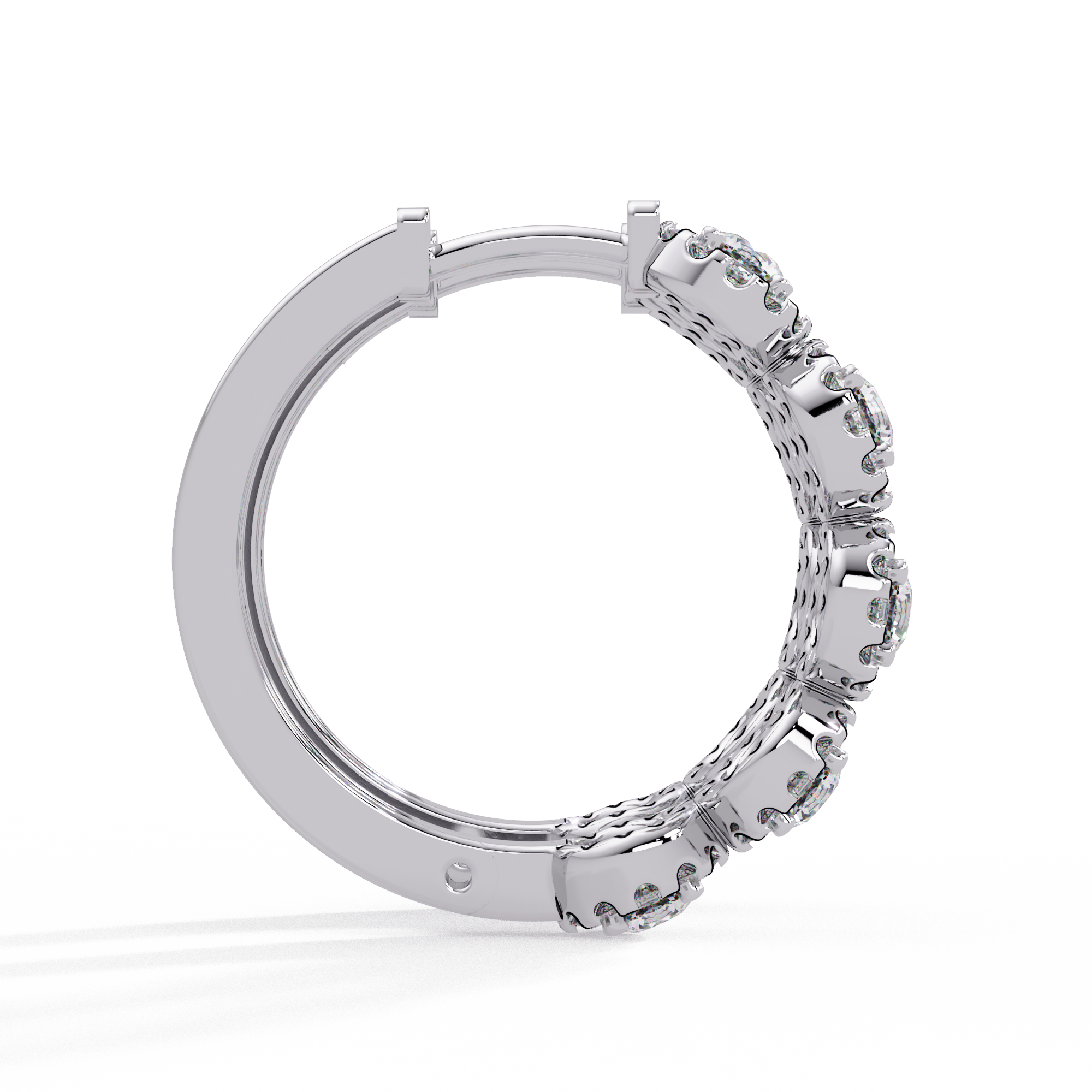 Round Brilliant Lab Grown Diamond Halo Hoop Earrings