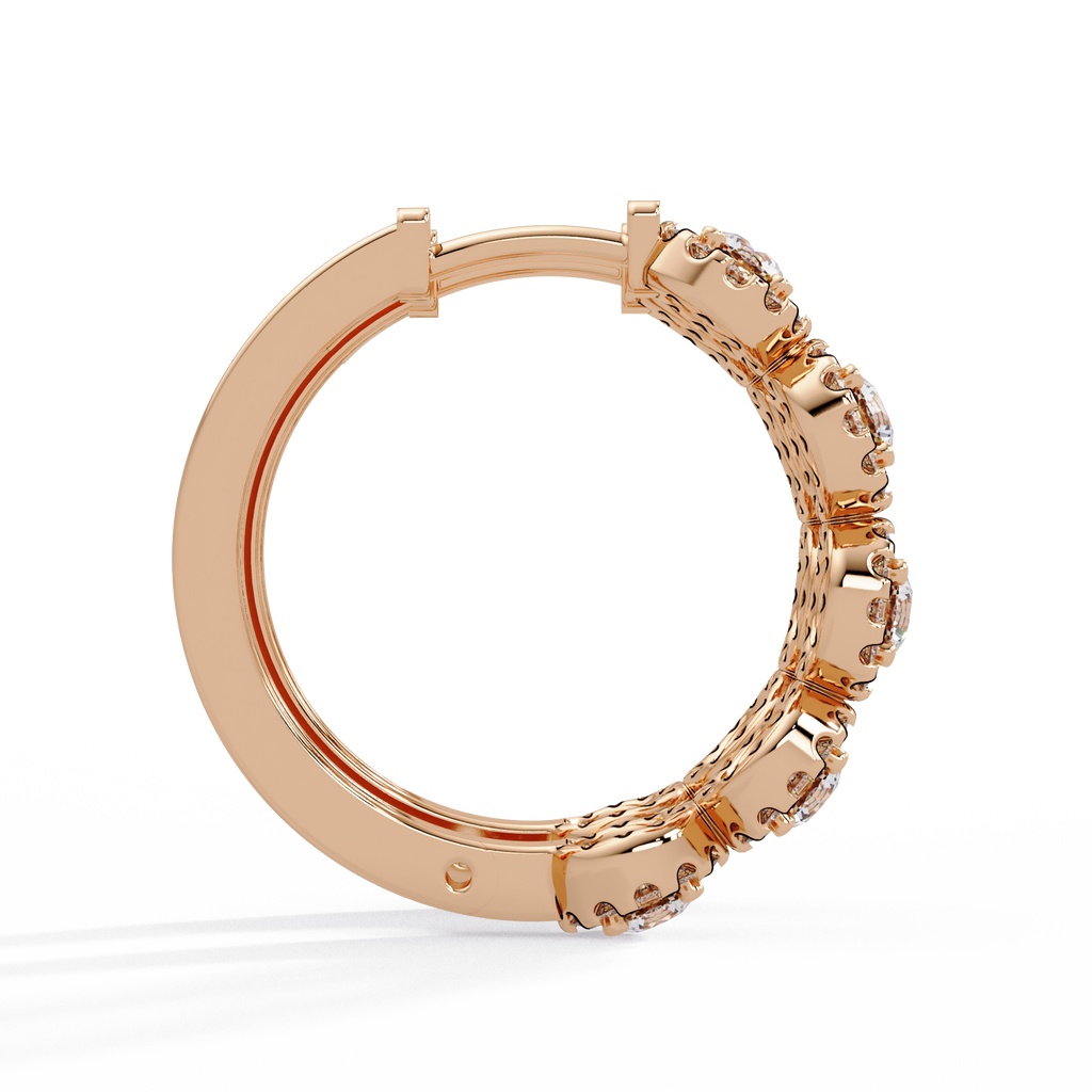 Round Brilliant Lab Grown Diamond Halo Hoop Earrings