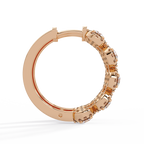 Round Brilliant Lab Grown Diamond Halo Hoop Earrings