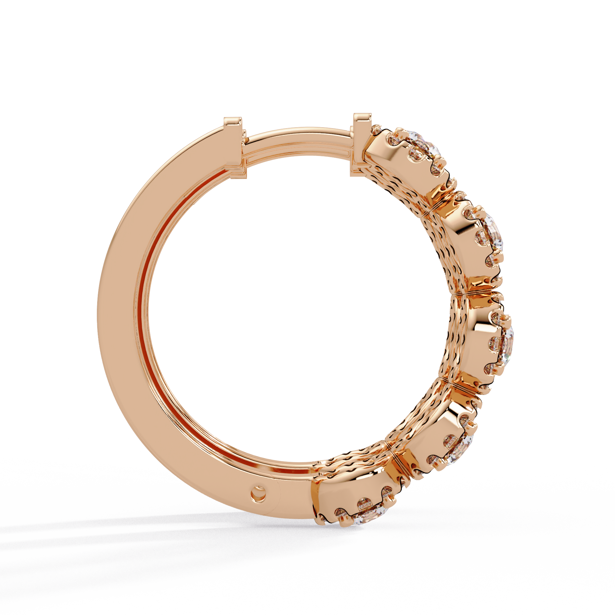 Round Brilliant Lab Grown Diamond Halo Hoop Earrings