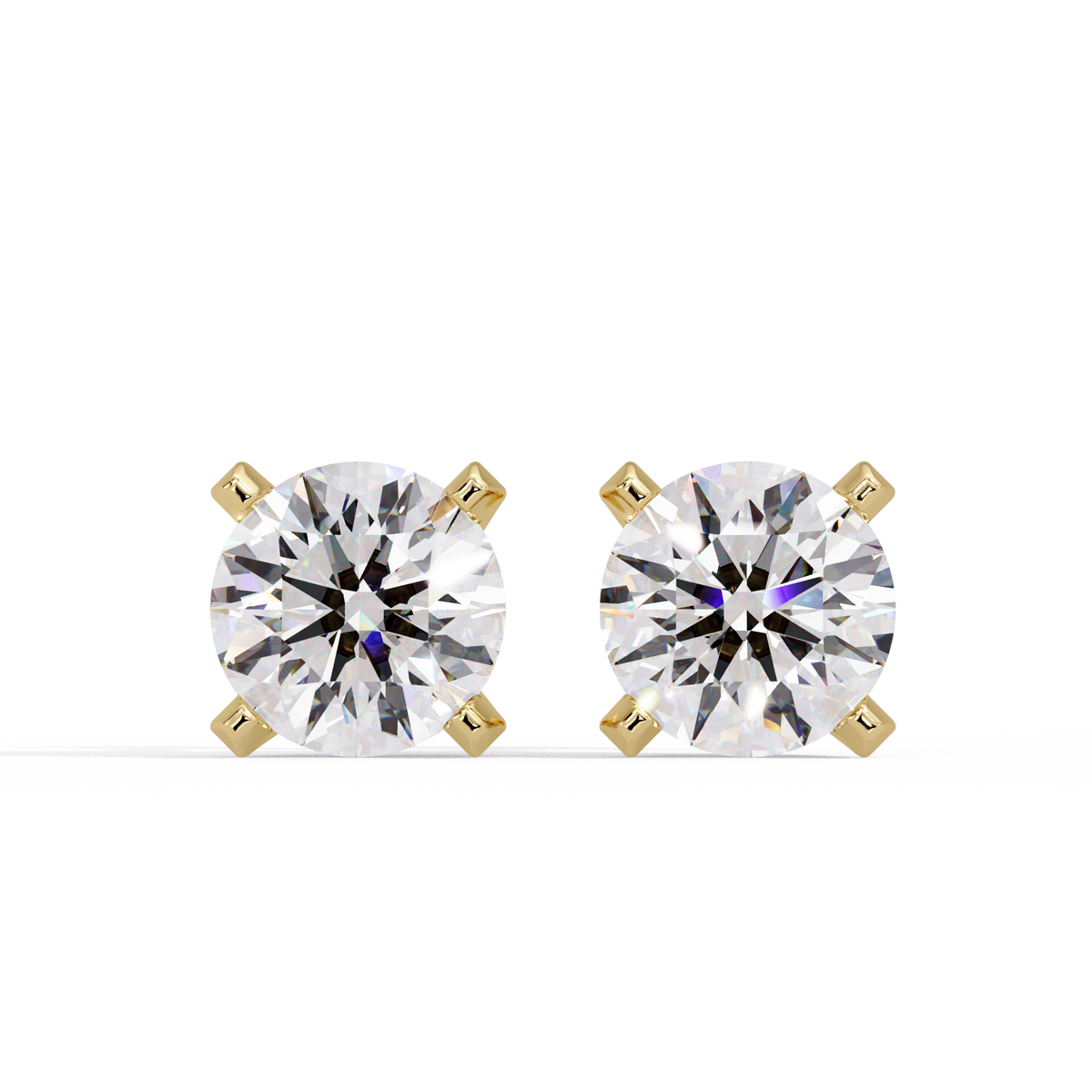 Round Brilliant Lab Grown Diamond Stud Earrings