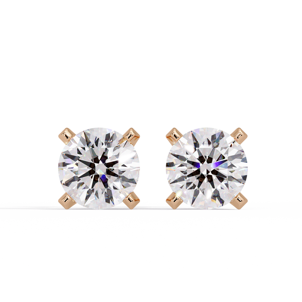 Round Brilliant Lab Grown Diamond Stud Earrings