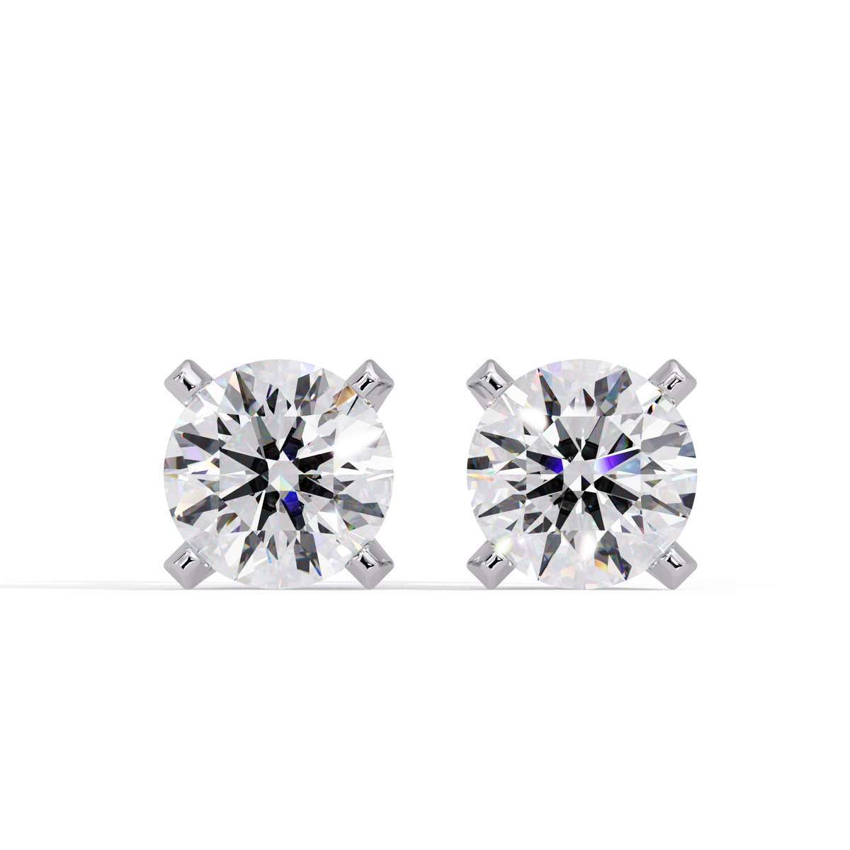 Round Brilliant Lab Grown Diamond Stud Earrings