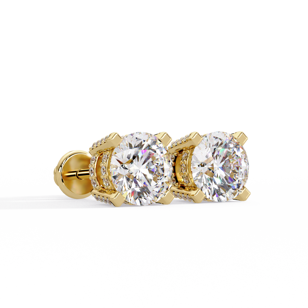 Round Brilliant Lab Grown Diamond Stud Earrings