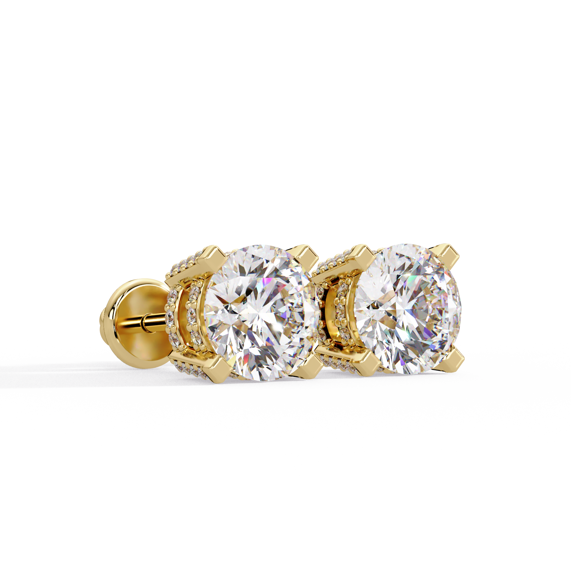 Round Brilliant Lab Grown Diamond Stud Earrings
