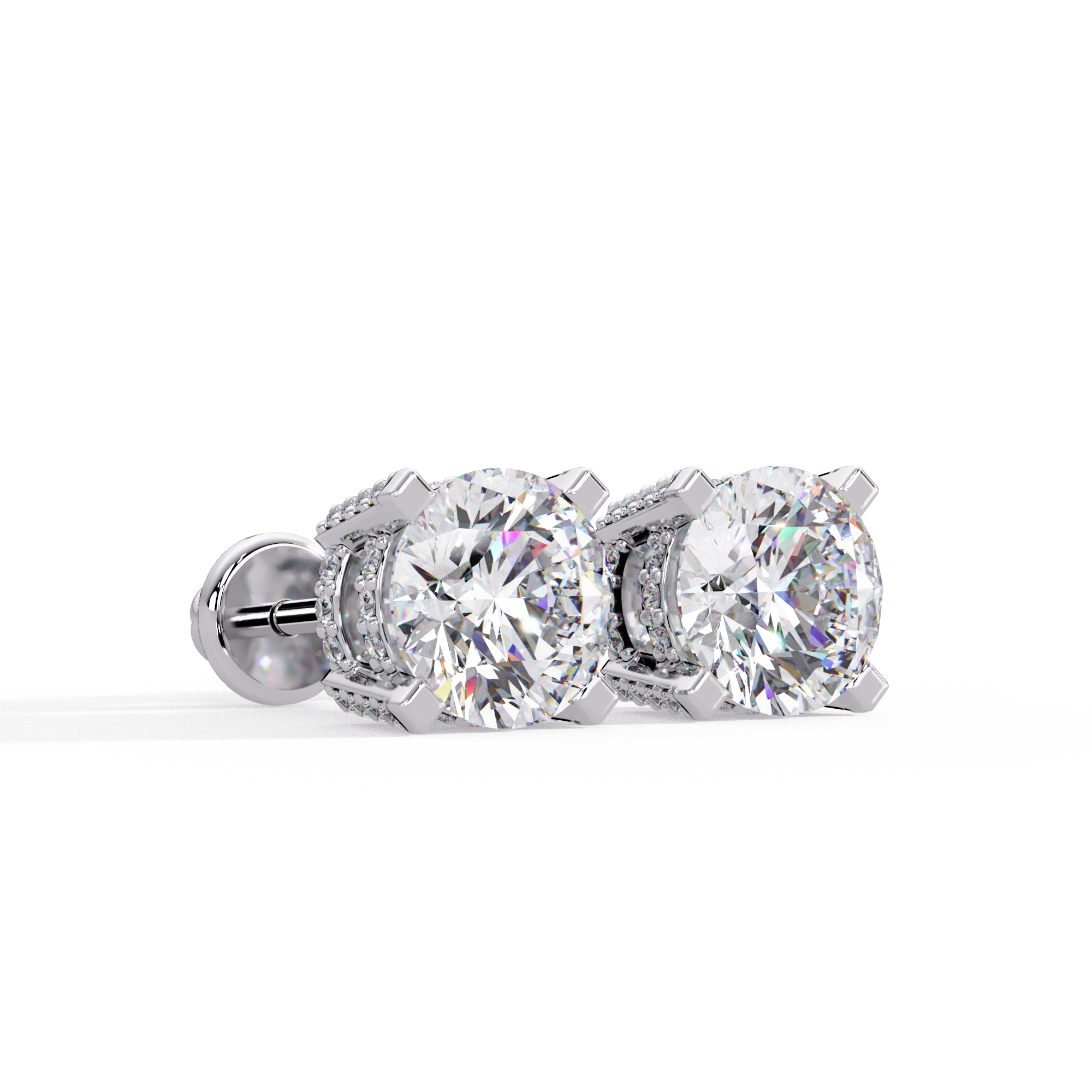 Round Brilliant Lab Grown Diamond Stud Earrings