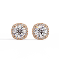 Round Brilliant Halo Lab Grown Diamond Stud Earrings