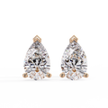 Pear Cut Solitaire Lab Grown Diamond Stud Earrings