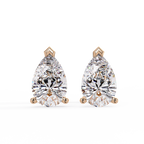 Pear Cut Solitaire Lab Grown Diamond Stud Earrings