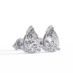 Pear Cut Solitaire Lab Grown Diamond Stud Earrings