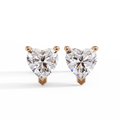 Heart Shaped Diamond Stud Earrings
