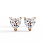 Heart Shaped Diamond Stud Earrings