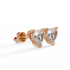 Heart Shaped Diamond Stud Earrings
