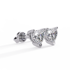 Heart Shaped Diamond Stud Earrings