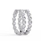 Classic Diamond Hoop Earrings | Round Brilliant Diamond Hoop Earrings