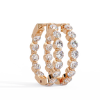 Classic Diamond Hoop Earrings | Round Brilliant Diamond Hoop Earrings