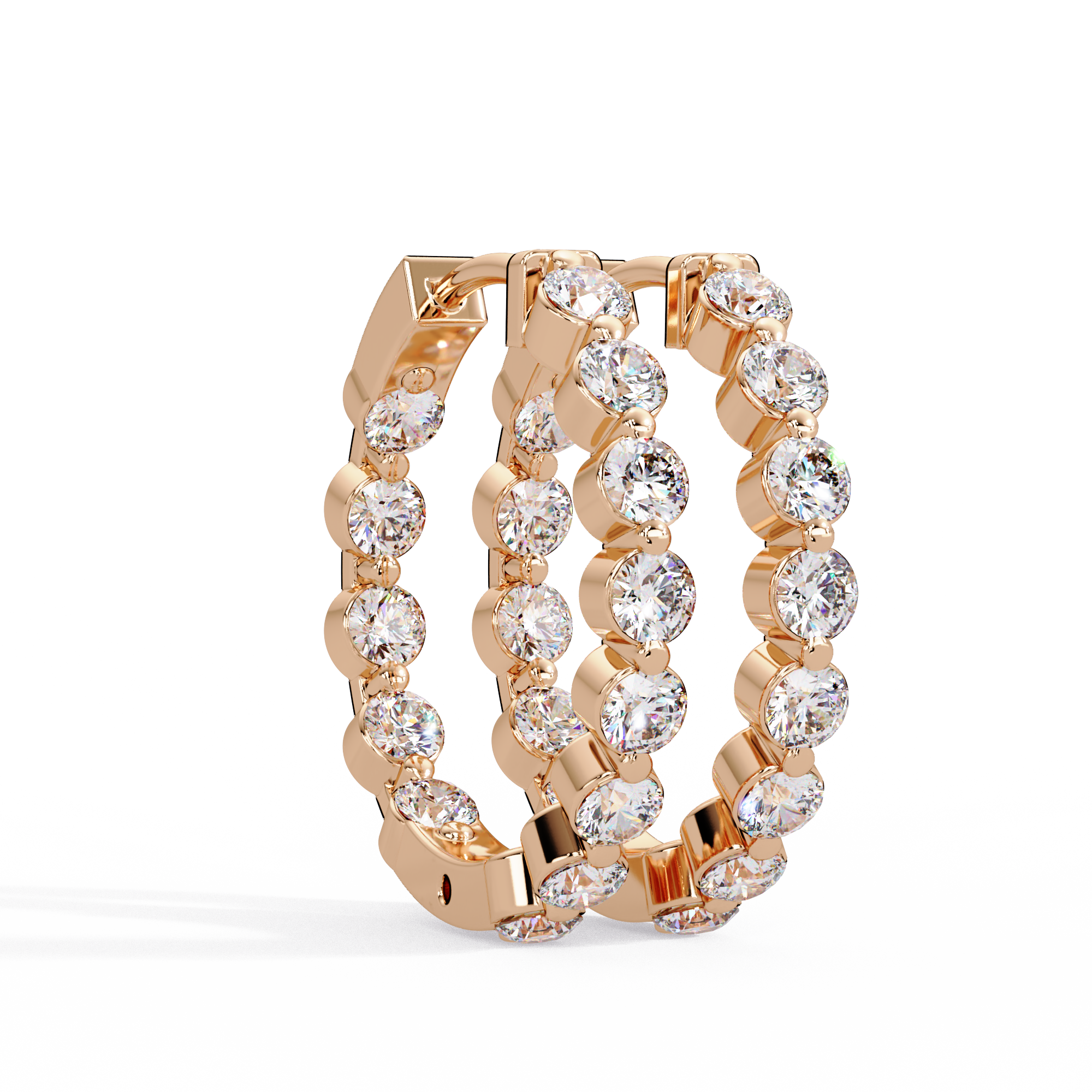 Classic Diamond Hoop Earrings | Round Brilliant Diamond Hoop Earrings