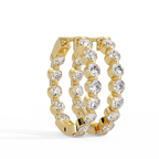 Classic Diamond Hoop Earrings | Round Brilliant Diamond Hoop Earrings