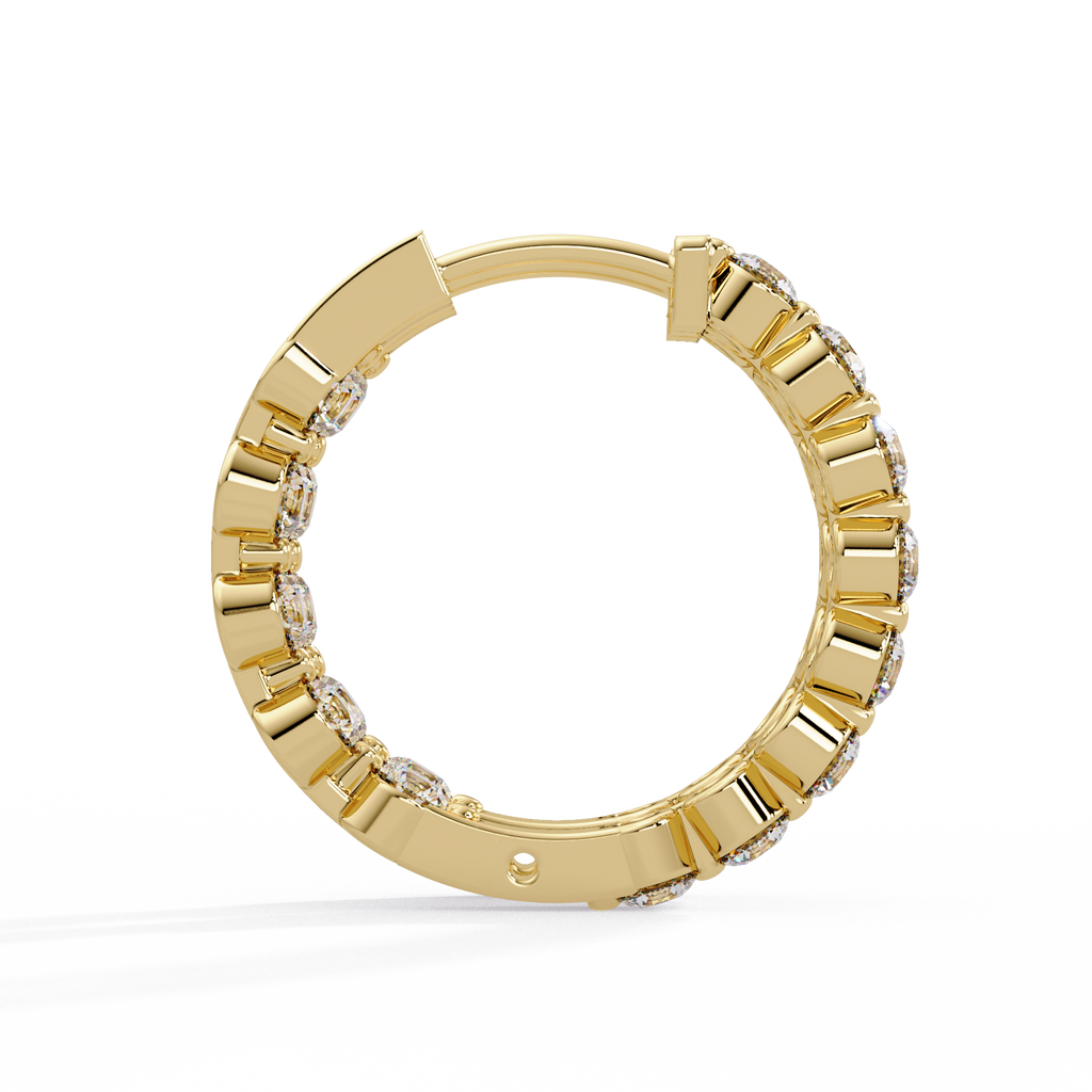 Classic Diamond Hoop Earrings | Round Brilliant Diamond Hoop Earrings