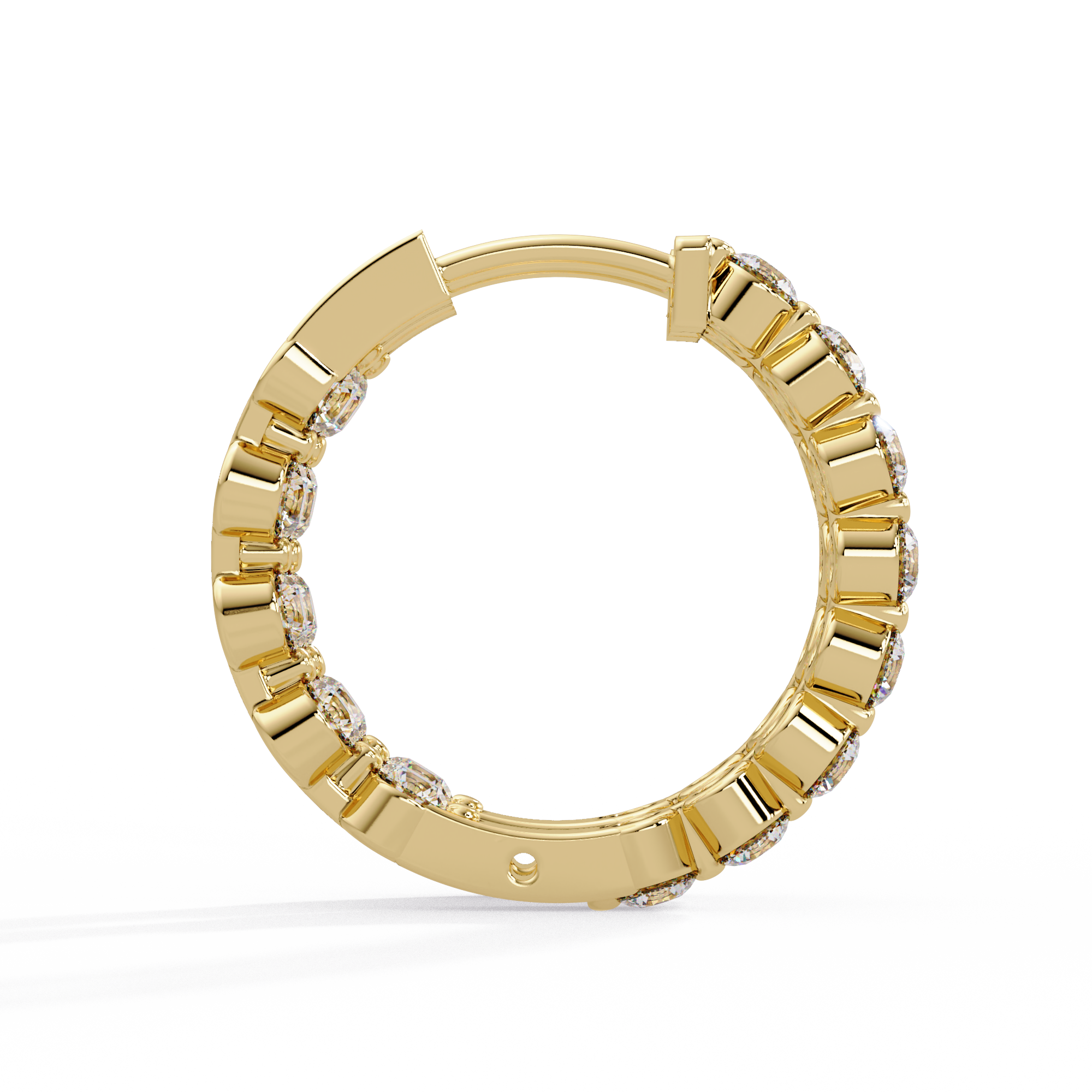 Classic Diamond Hoop Earrings | Round Brilliant Diamond Hoop Earrings