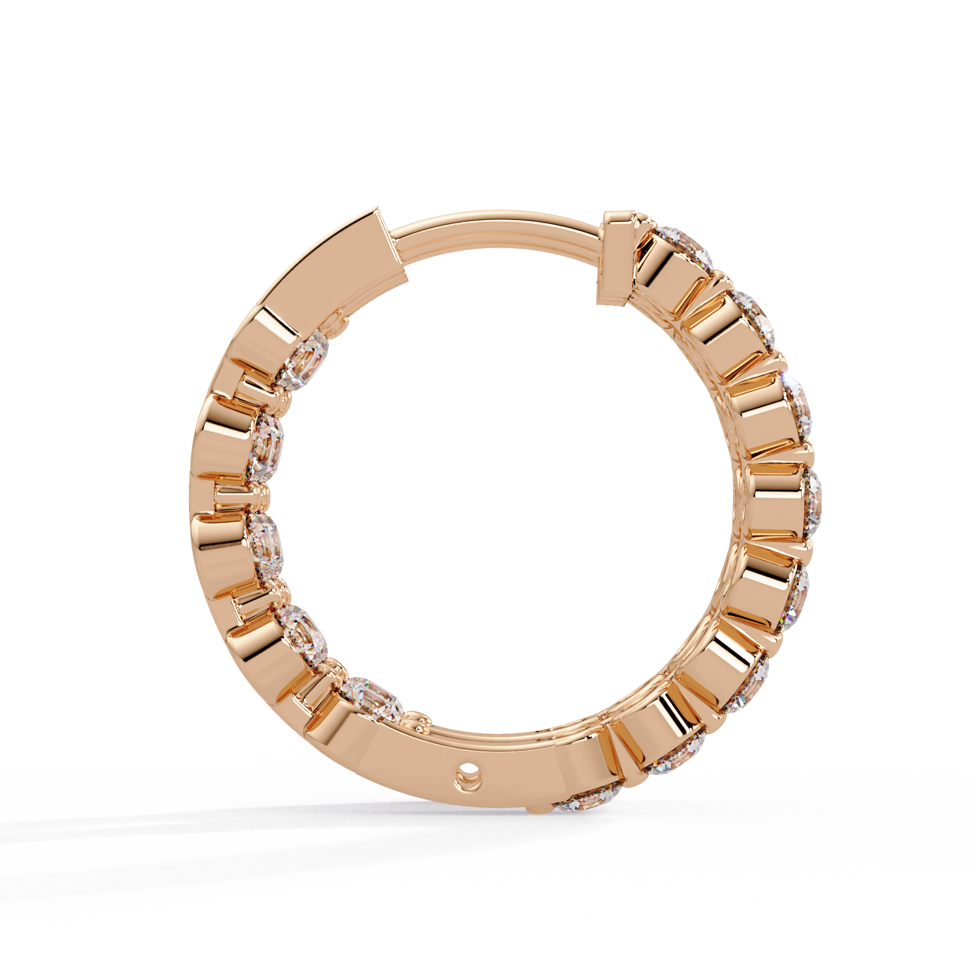 Classic Diamond Hoop Earrings | Round Brilliant Diamond Hoop Earrings